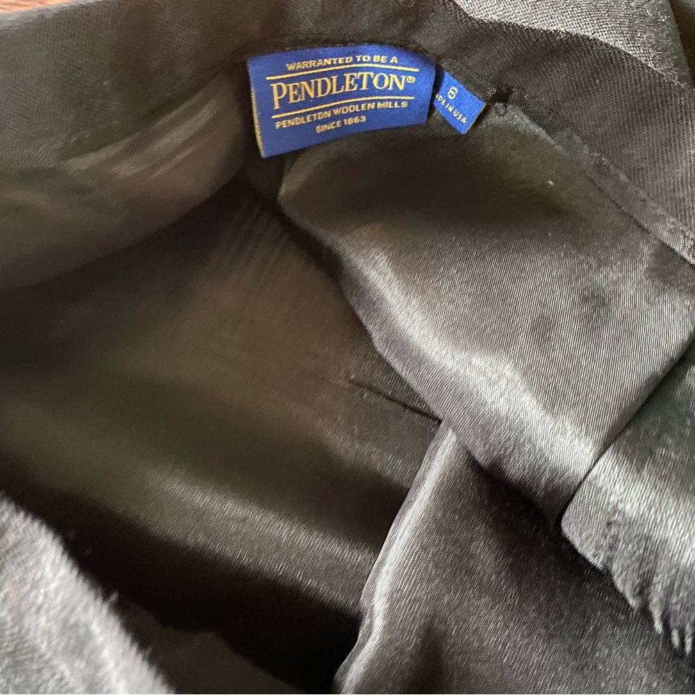 Pendleton Classic Black Midi Lined Wool Skirt Whi… - image 5